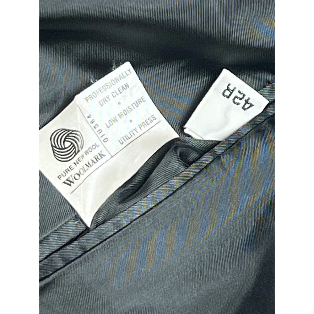Hart Schaffner Marx Mens 42R Grey Wool Suit Jacket‎ Blazer Formal Business